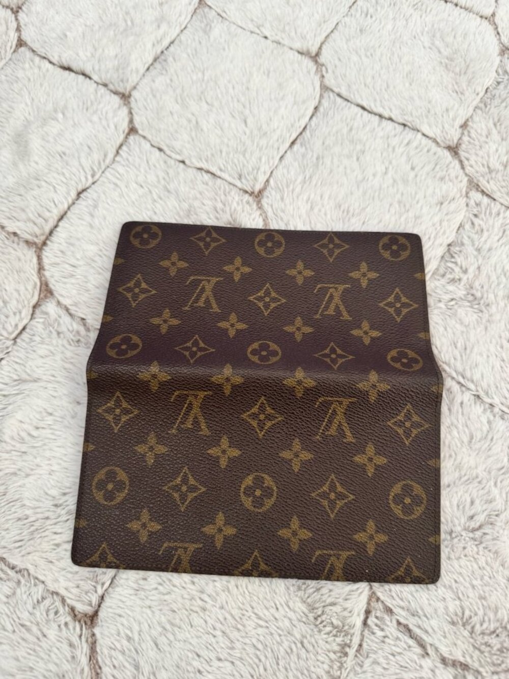 Authentic LOUIS VUITTON Vintage Brown Leather Bifold Long Wallet Billfold France
